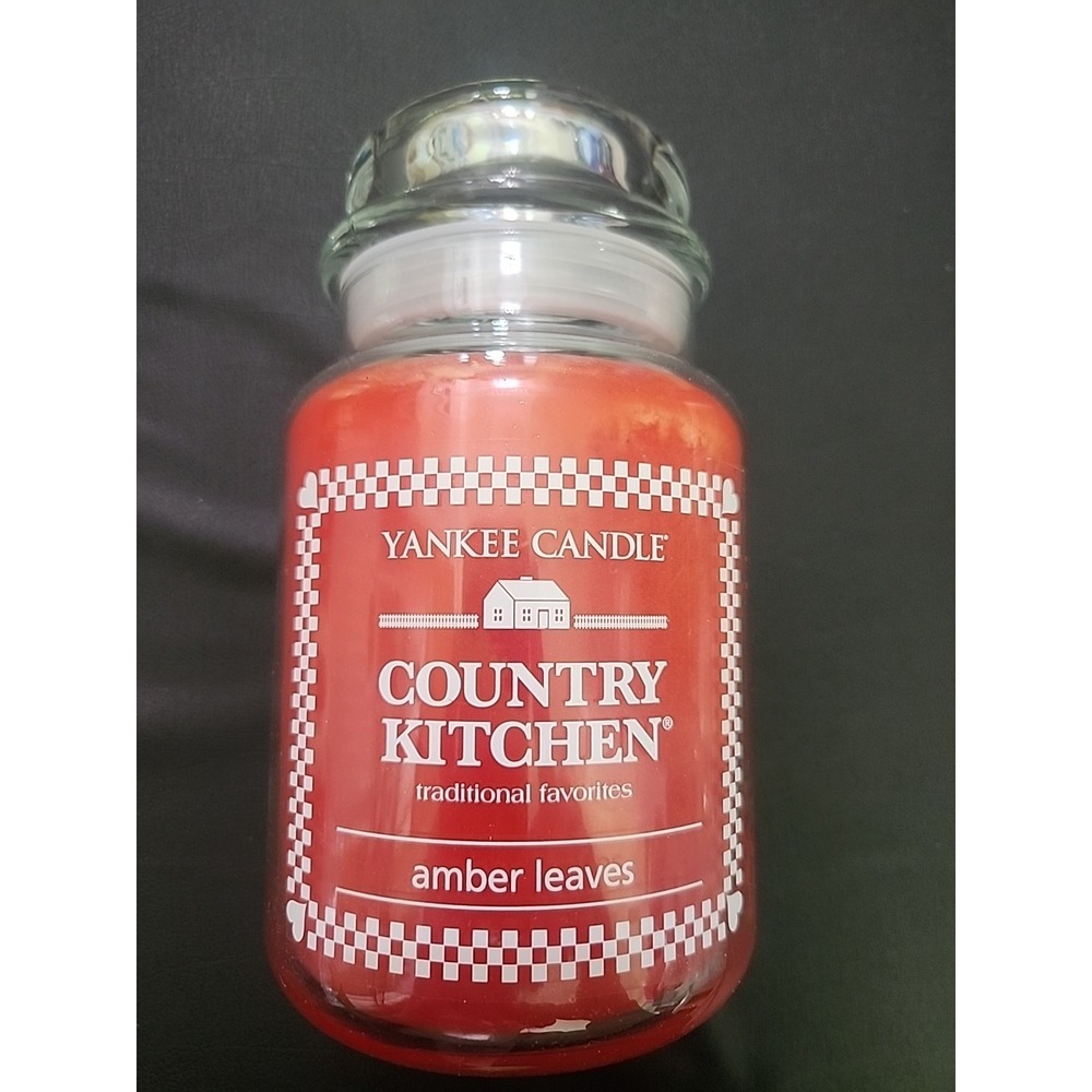 New Rare Retired Yankee Candle Country Kitchen Amber Leaves 22 Oz Single Wick